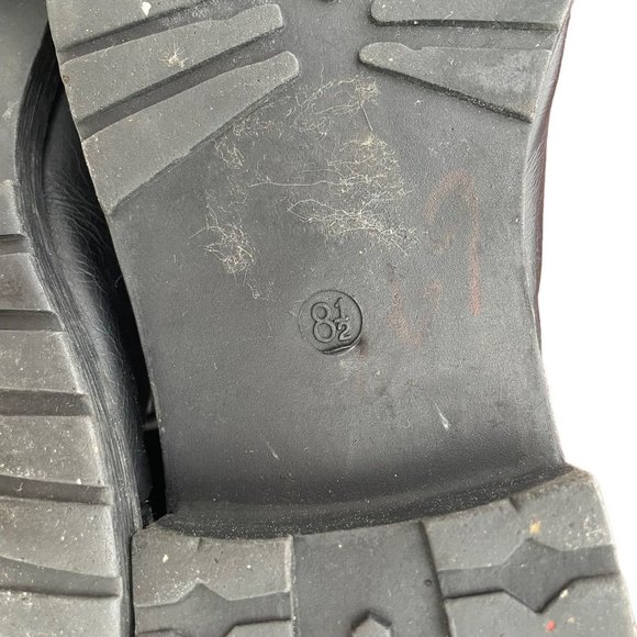 Robert Wayne Black Pleather Cap Toe Fold Top Combat Ankle Boot Womens 8.5 Casual - Picture 6 of 11